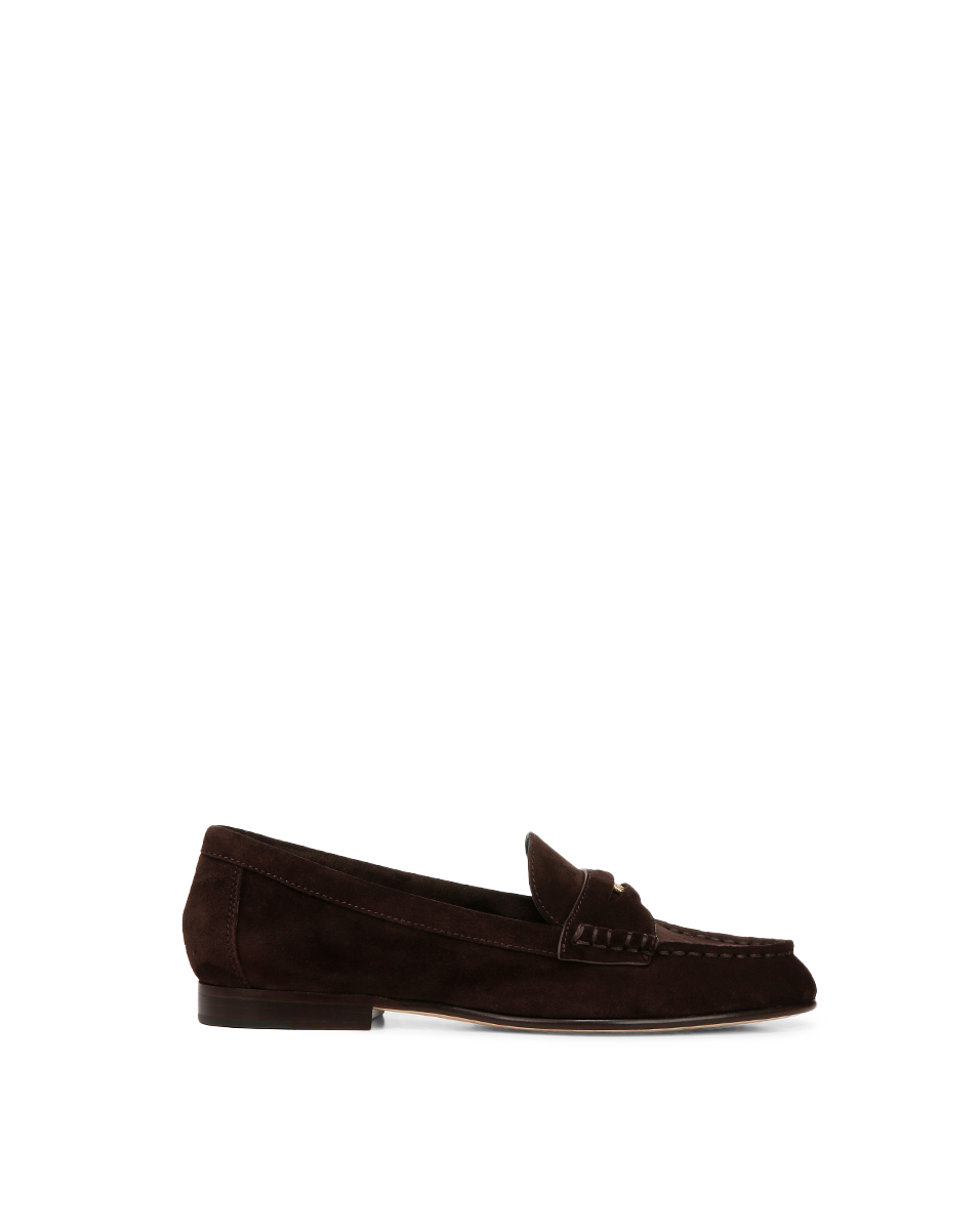 Veronica Beard Penny Suede Loafer - Espresso