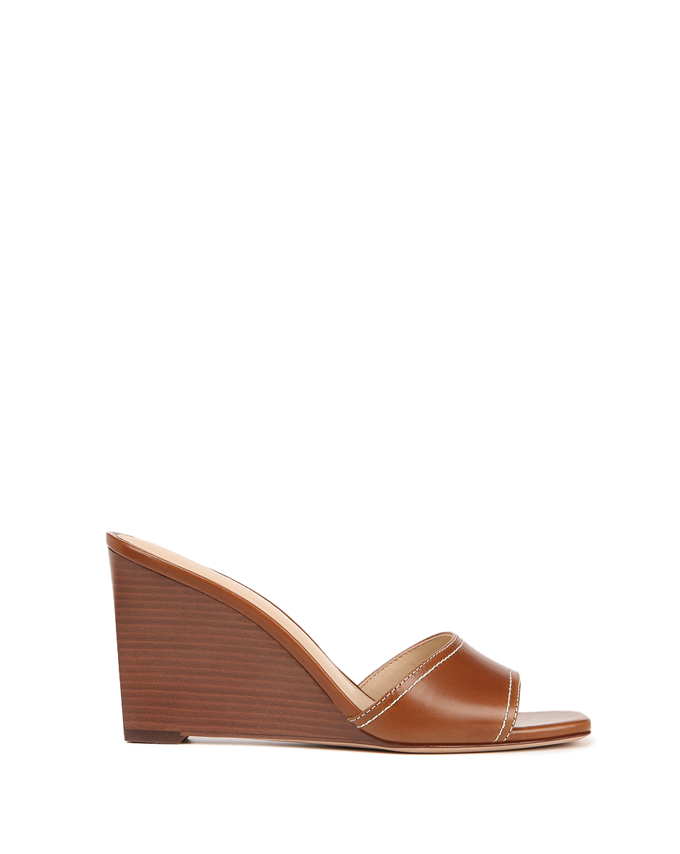 Veronica Beard Ellen Wedge Sandal - Caramel
