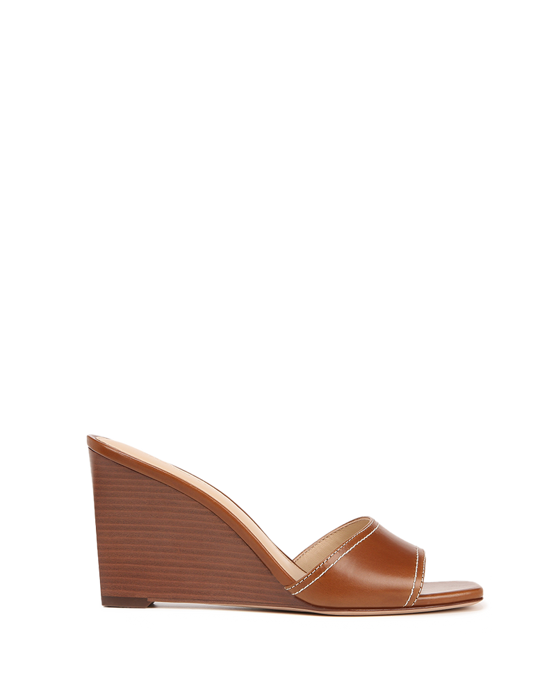 Veronica Beard Ellen Wedge Sandal - Caramel