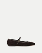 Veronica Beard Ellie Suede Flat - Espresso