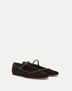 Veronica Beard Ellie Suede Flat - Espresso