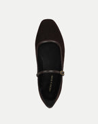 Veronica Beard Ellie Suede Flat - Espresso