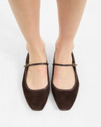 Veronica Beard Ellie Suede Flat - Espresso