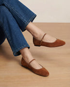 Veronica Beard Ellie Suede Flat - Caramel