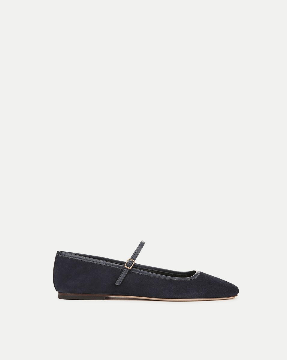 Veronica Beard Ellie Suede Flat - Eclipse