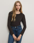 Veronica Beard Mason Baseball T-Shirt - Charcoal