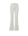 Veronica Beard White denim flare jeans with high-rise waist.