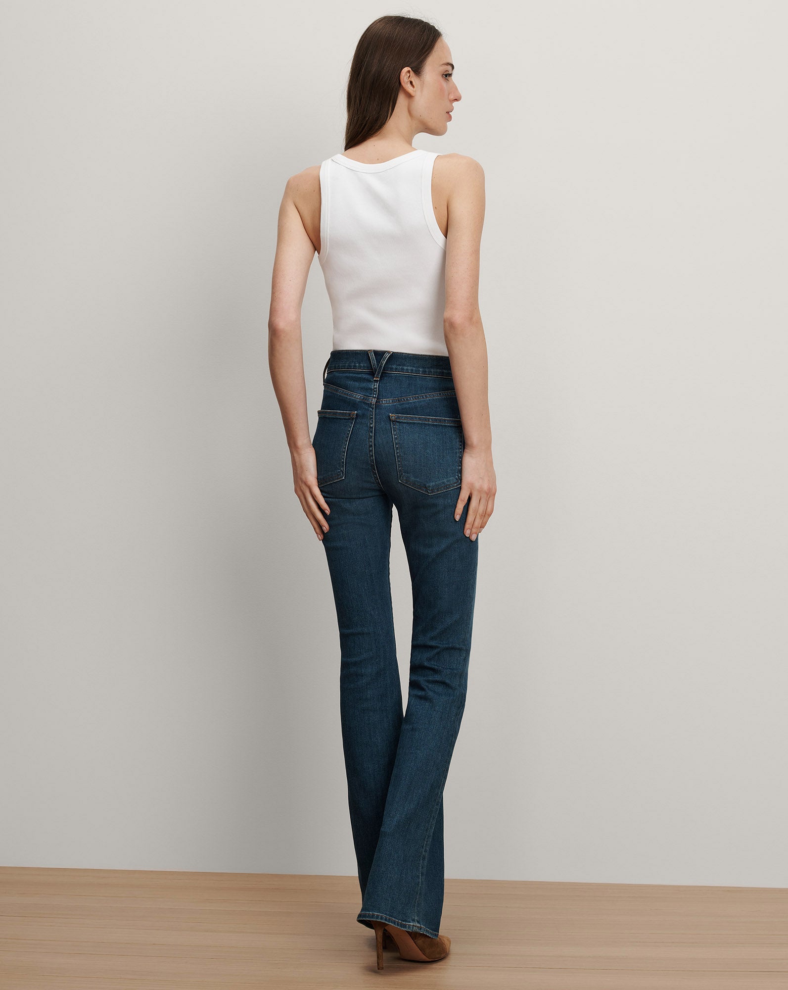 Veronica Beard Beverly Skinny-Flare Jean | Extended - Bright Blue