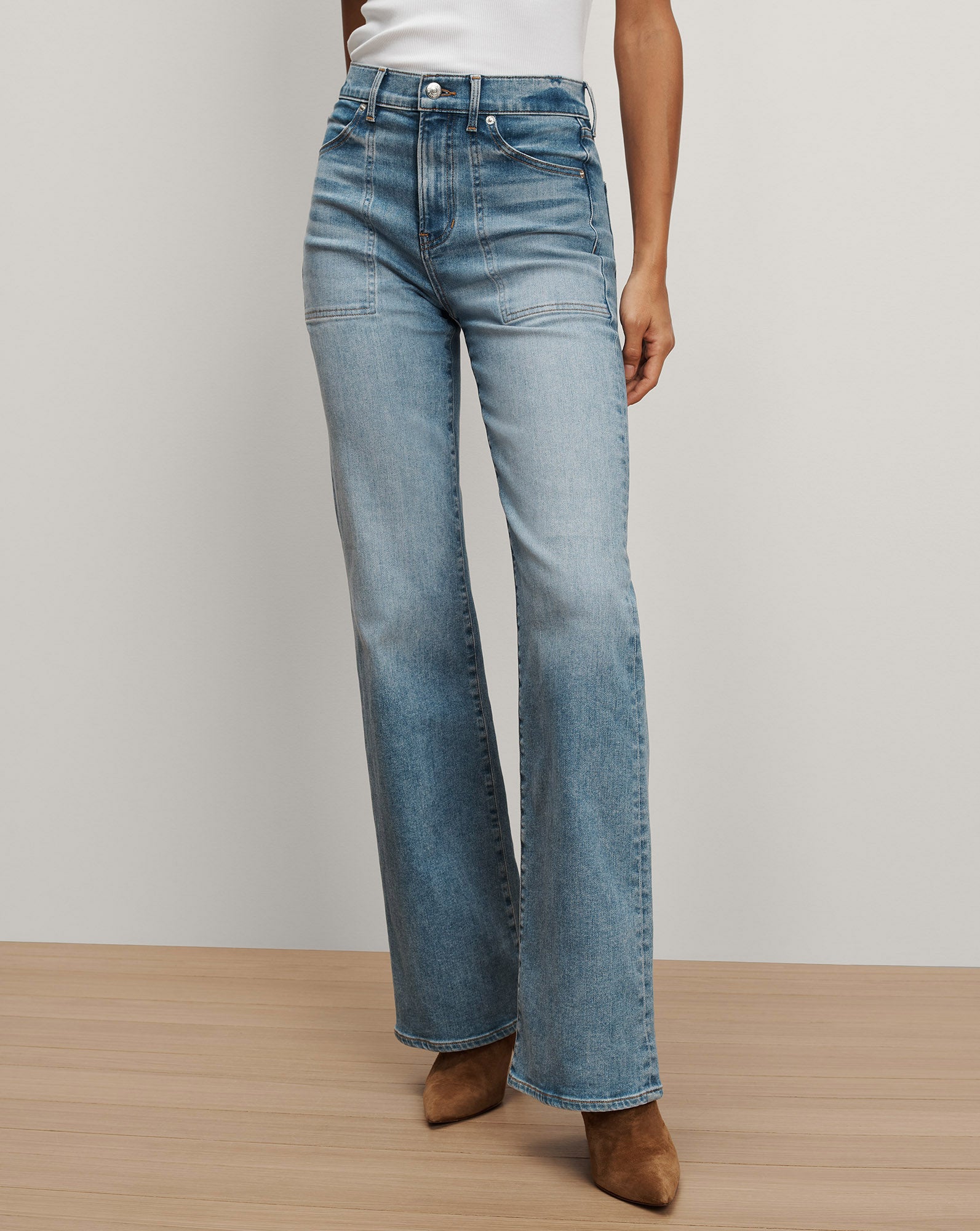 Veronica Beard Crosbie Slim Wide-Leg Jean - Amethyst
