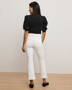 Veronica Beard Coralee Puff-Sleeve Top - Black