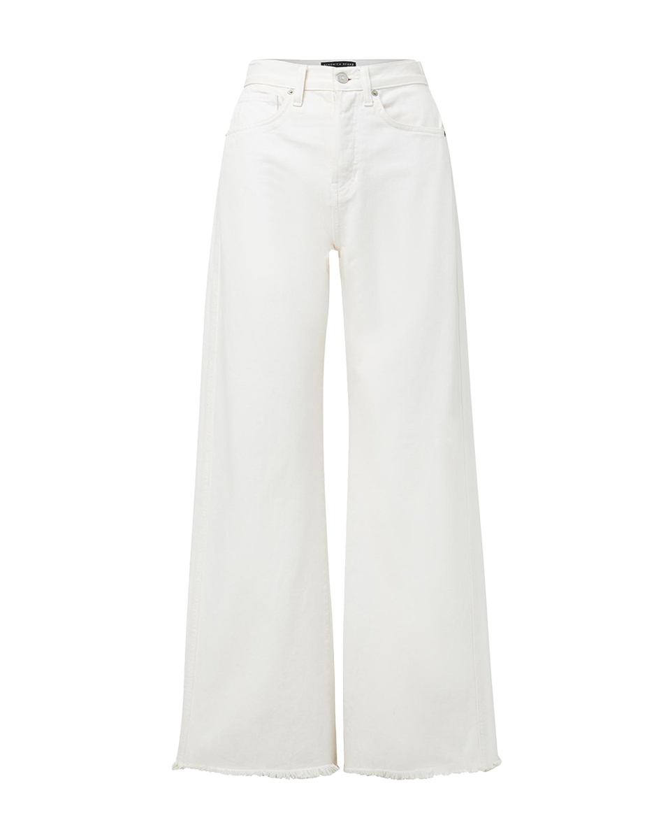 Veronica Beard Taylor Wide-Leg Jean - Ecru