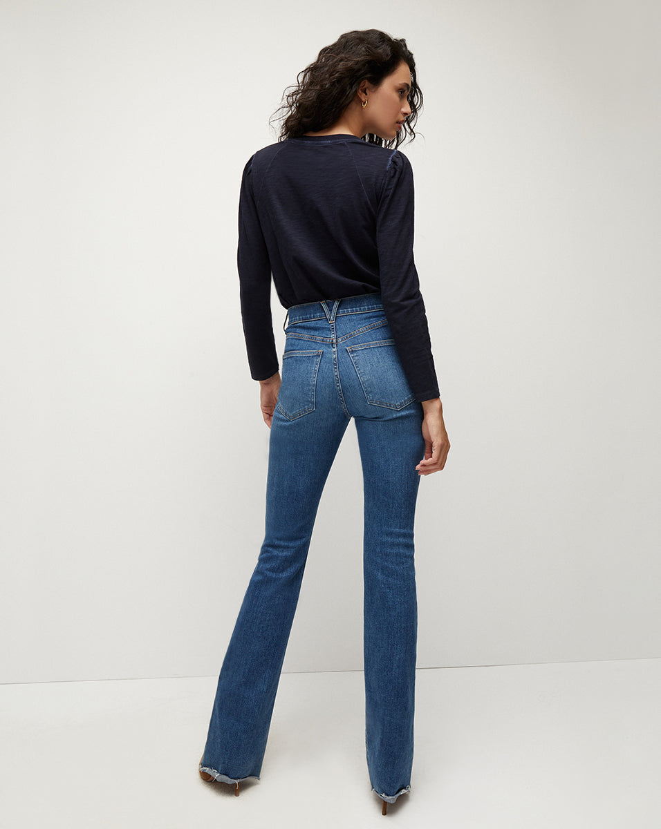 Veronica Beard Cameron Raw Hem Bootcut Jean - Serendipity