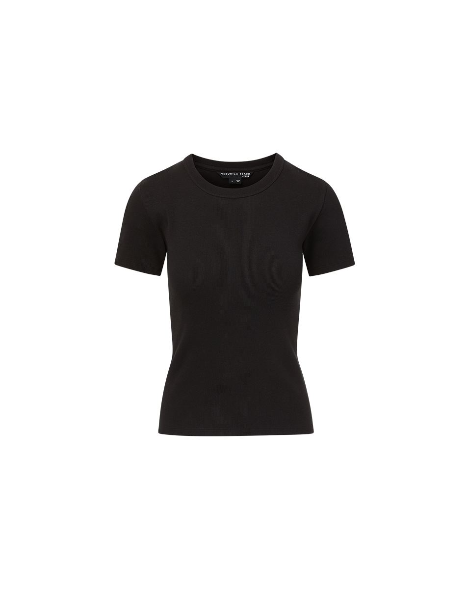 Veronica Beard Pruitt Ribbed T-Shirt - Black
