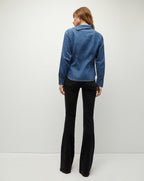 Veronica Beard Fauri Asymmetrical Denim Shirt - Cornflower