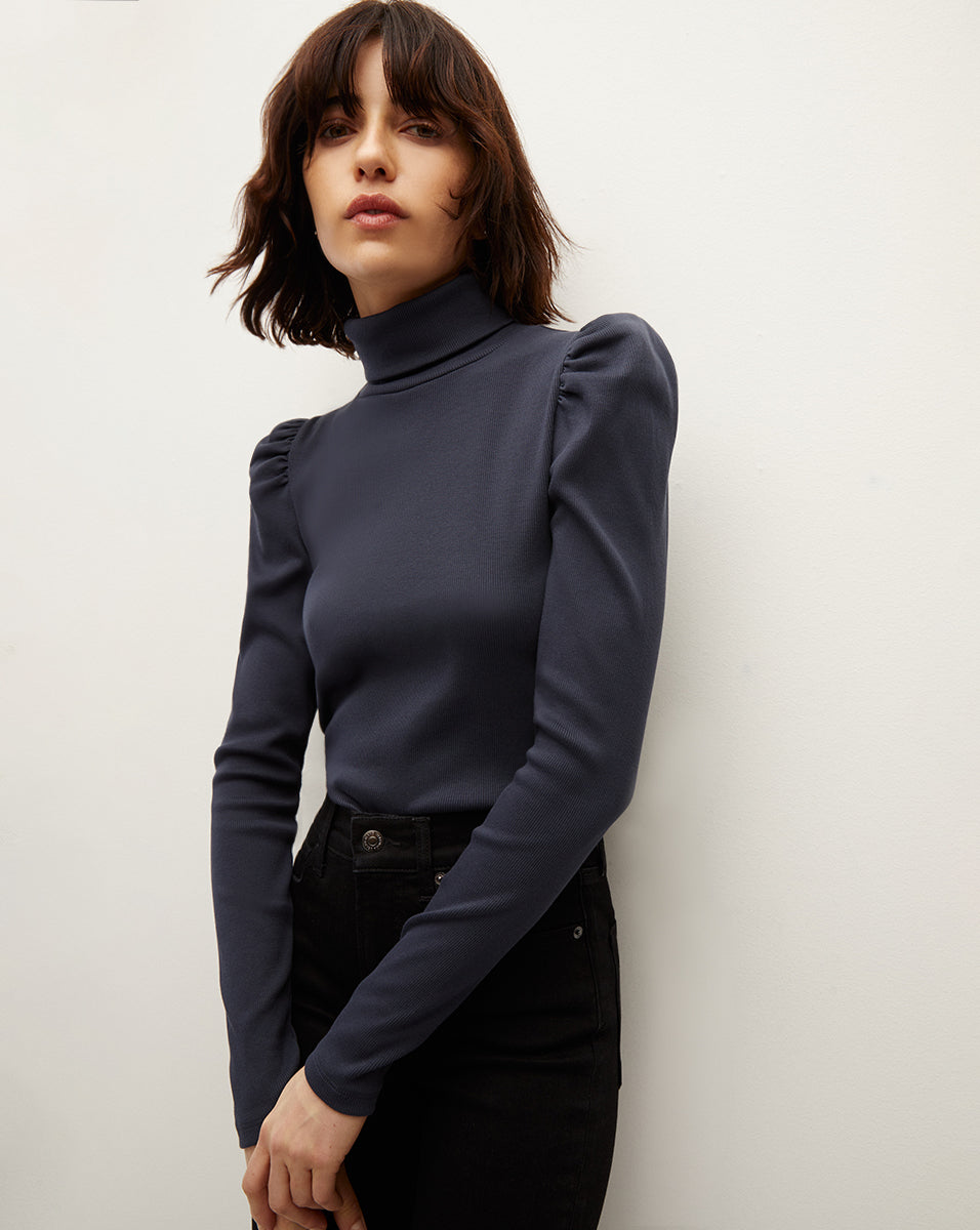 Veronica Beard Cedar Turtleneck - Navy