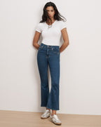 Veronica Beard Carson Kick-Flare Jean - Bright Blue