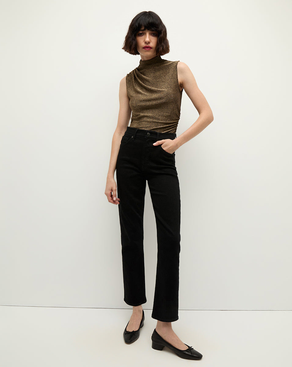 Veronica Beard Ryleigh Slim Straight-Leg Jean - Onyx