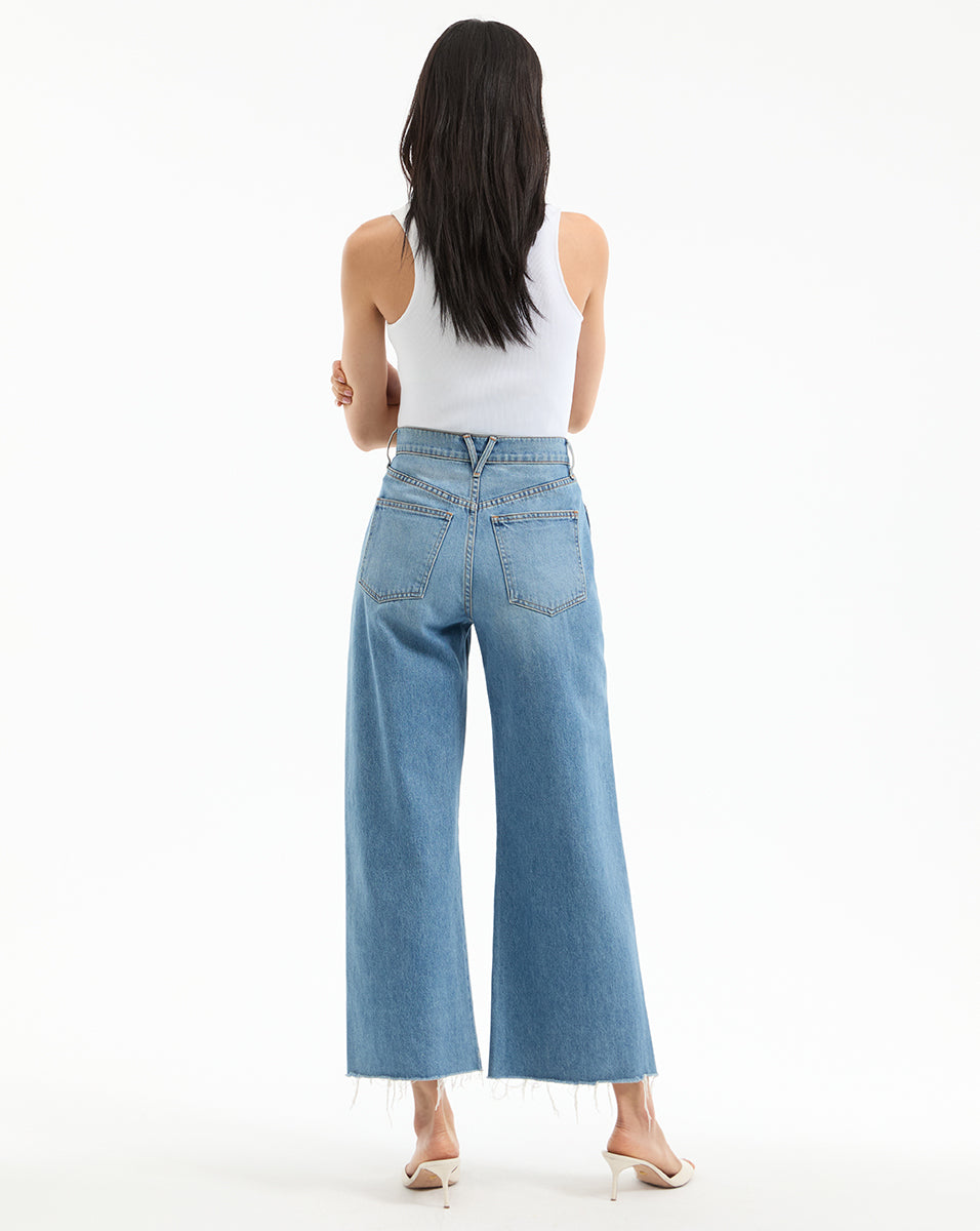 Veronica Beard Taylor Cropped Wide-Leg Jean - Enough Said