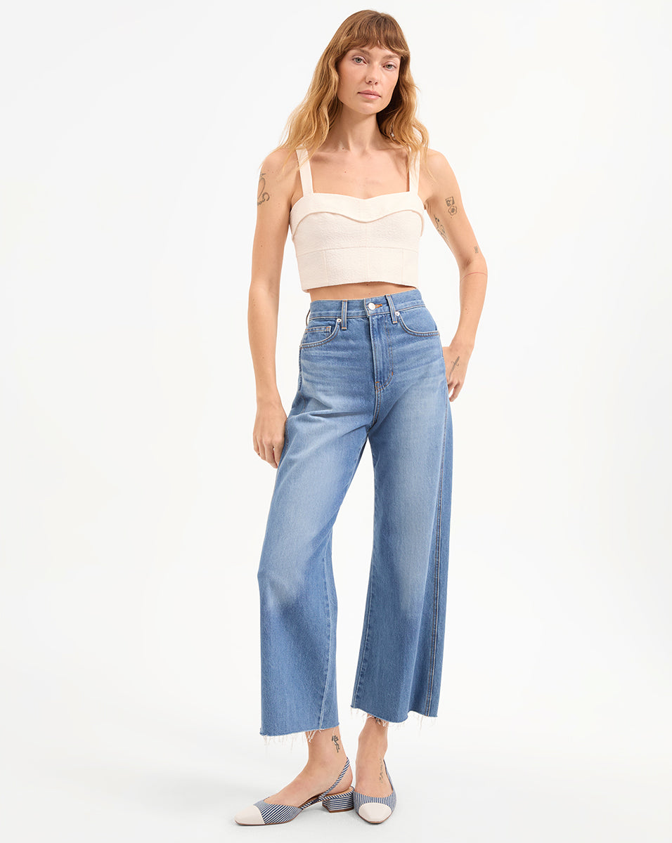 Veronica Beard Taylor Cropped Wide-Leg Jean - Enough Said