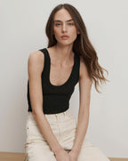 Veronica Beard Birke Scoopneck Tank Top - Black