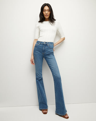 Veronica Beard Beverly Skinny-Flare Jean - Sedona River