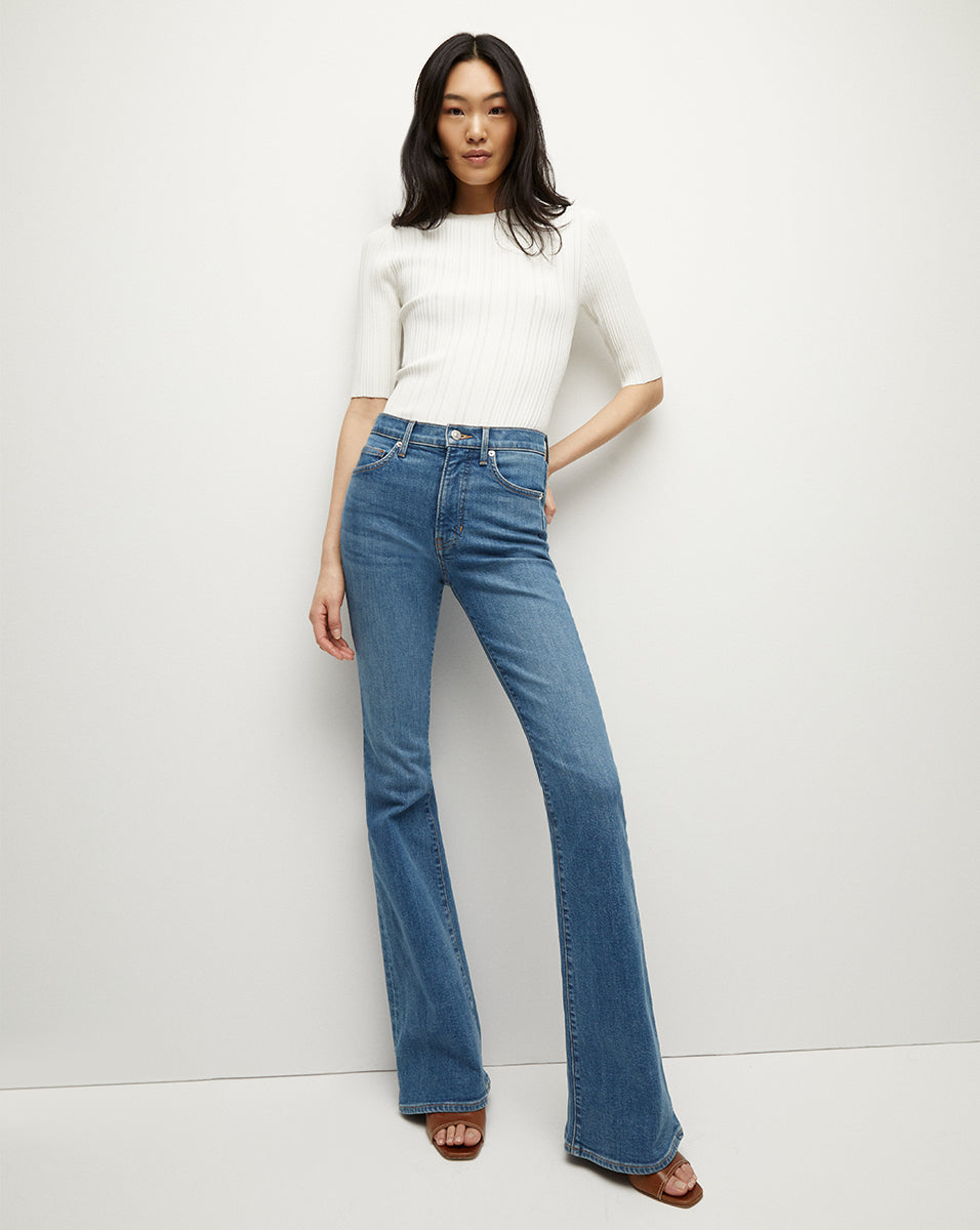 Veronica Beard Beverly Skinny-Flare Jean - Sedona River