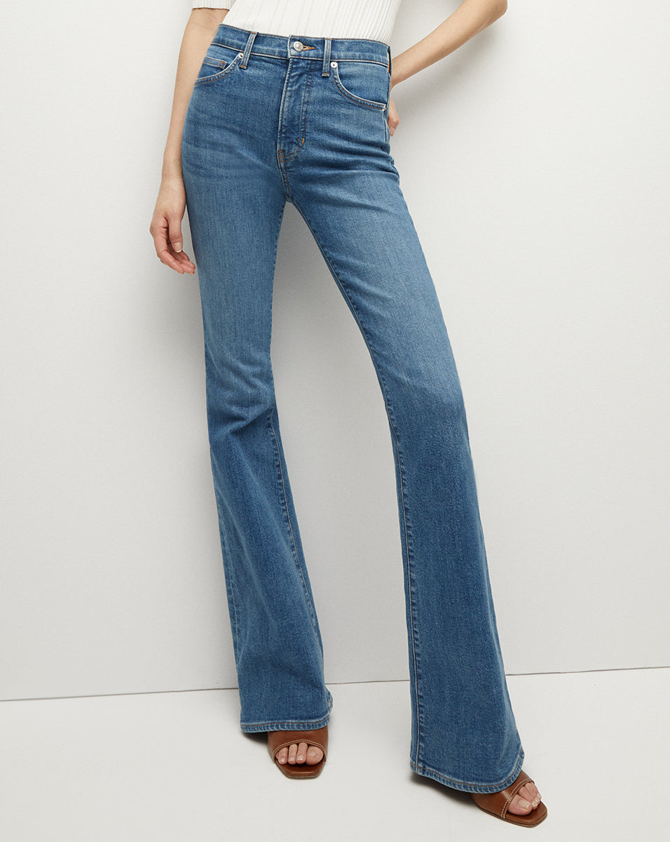 Veronica Beard Beverly Skinny-Flare Jean - Sedona River