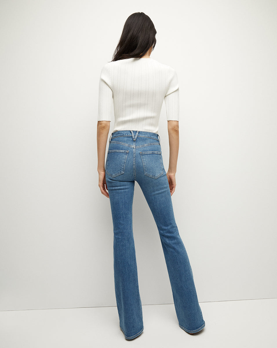 Veronica Beard Beverly Skinny-Flare Jean - Sedona River