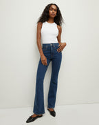 Veronica Beard Beverly Loafer Length Skinny-Flare Jean - Bright Blue