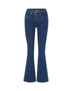 Veronica Beard Beverly Loafer Length Skinny-Flare Jean - Bright Blue