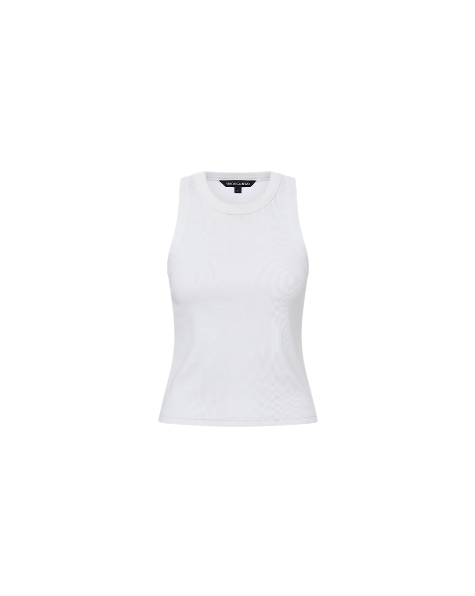 Veronica Beard Jordyn Cropped Tank Top - White