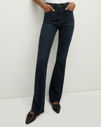 Veronica Beard Cameron Raw Hem Bootcut Jean - Dark Ink