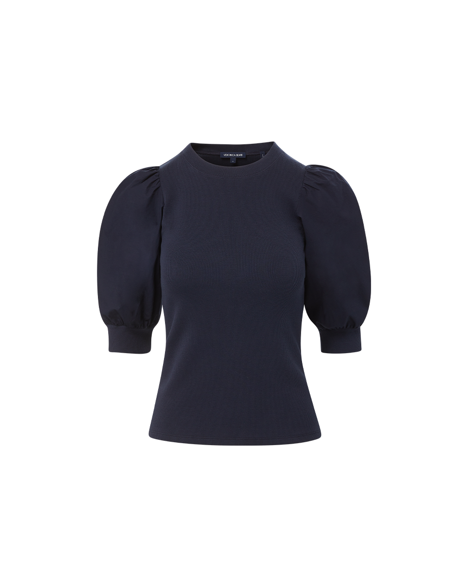 Veronica Beard Coralee Crewneck Top - Navy