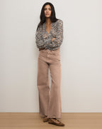 Veronica Beard Taylor Wide-Leg Jean - Tan Sierra
