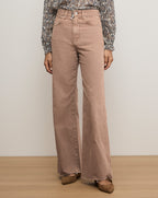 Veronica Beard Taylor Wide-Leg Jean - Tan Sierra