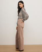 Veronica Beard Taylor Wide-Leg Jean - Tan Sierra