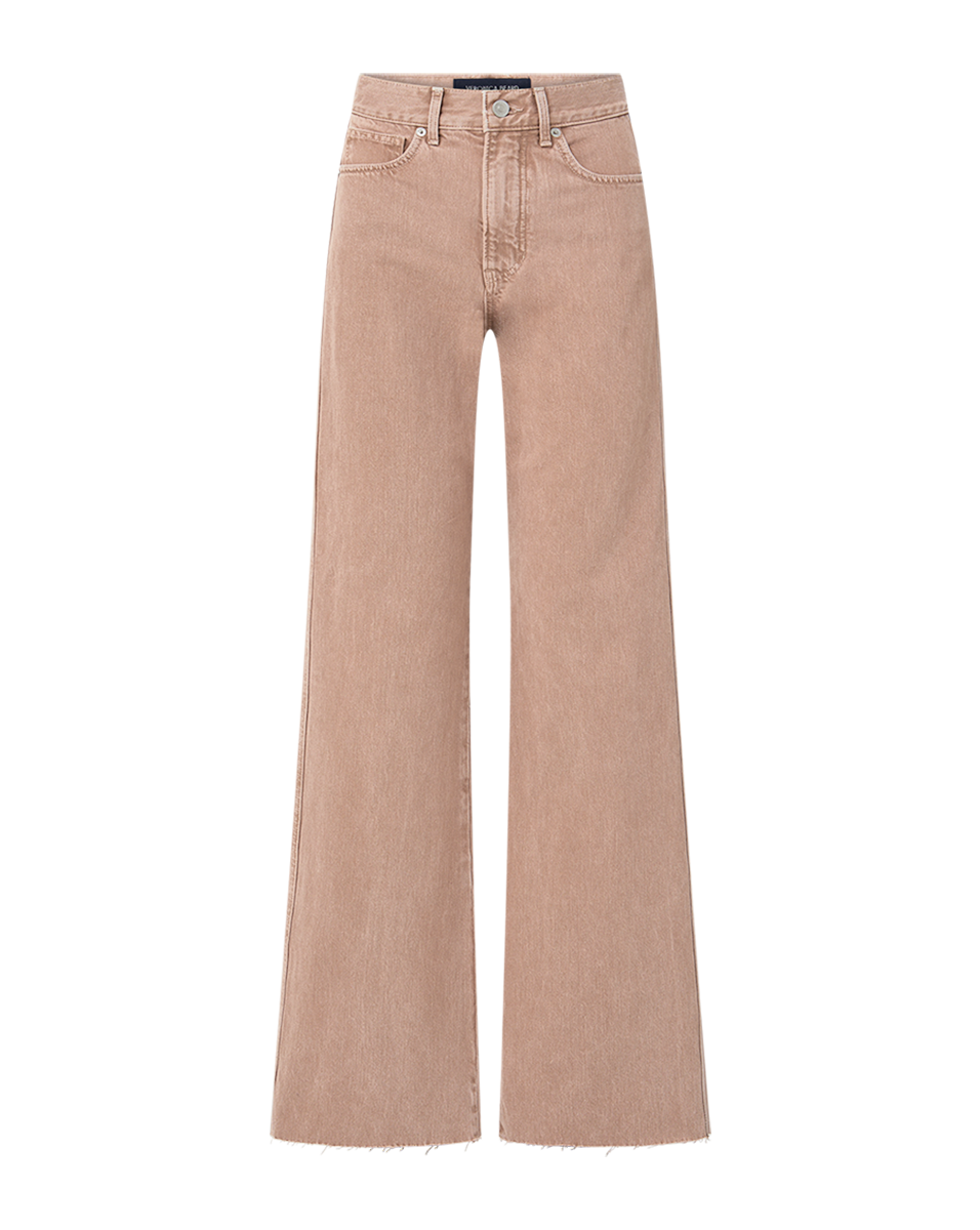 Veronica Beard Taylor Wide-Leg Jean - Tan Sierra