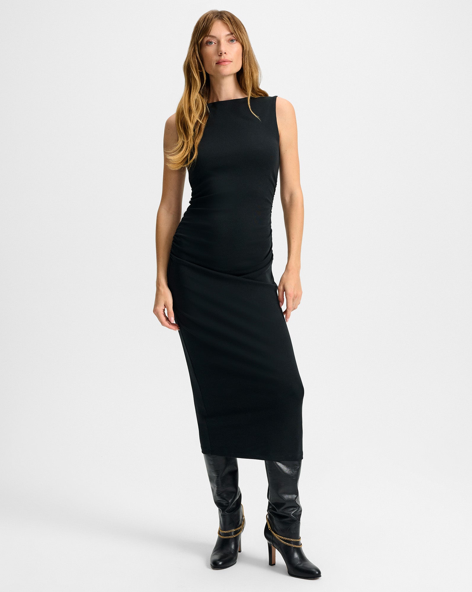 Veronica Beard Charissa Stretch-Cotton Midi Dress - Black