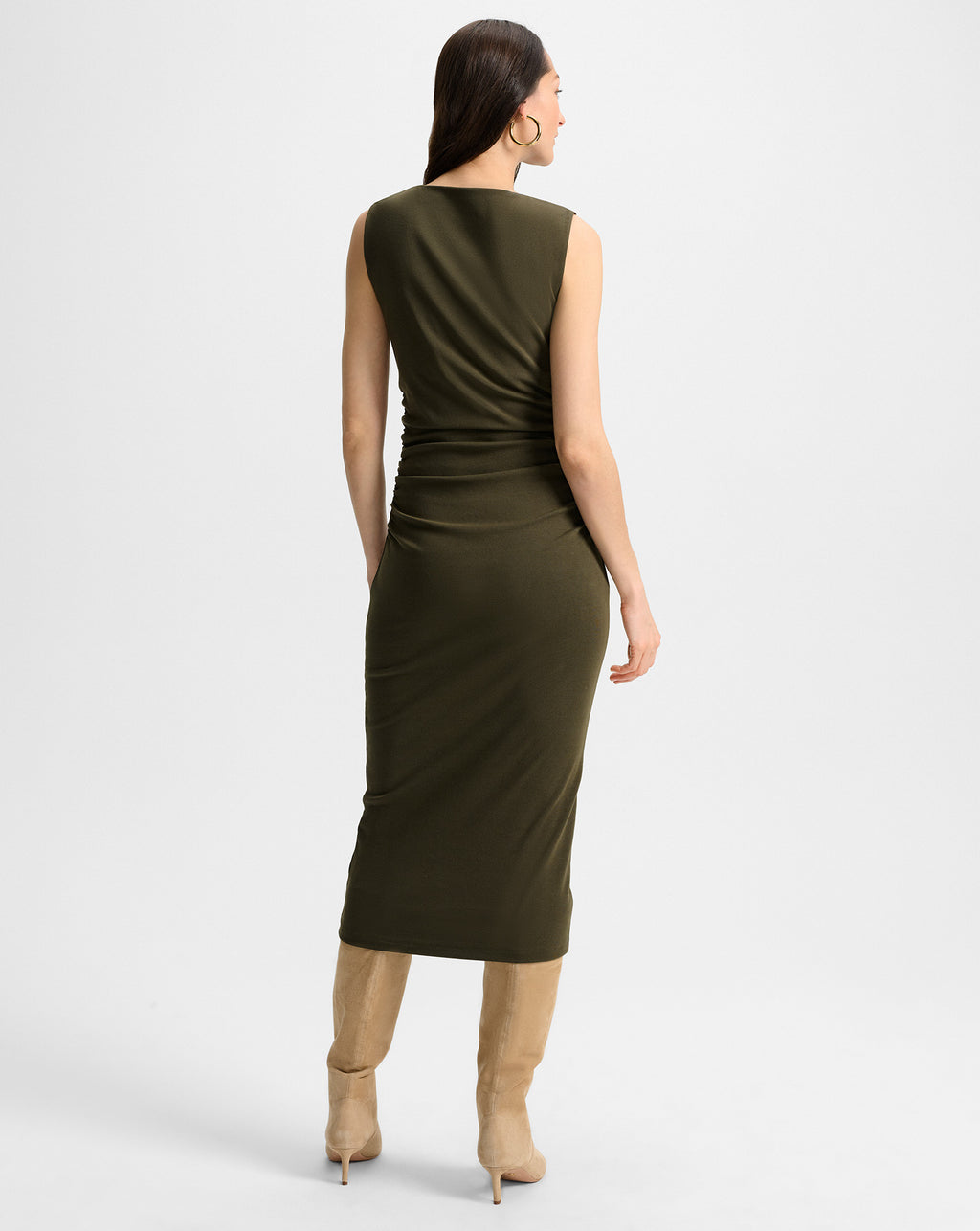 Veronica Beard Charissa Stretch-Cotton Midi Dress - Cypress