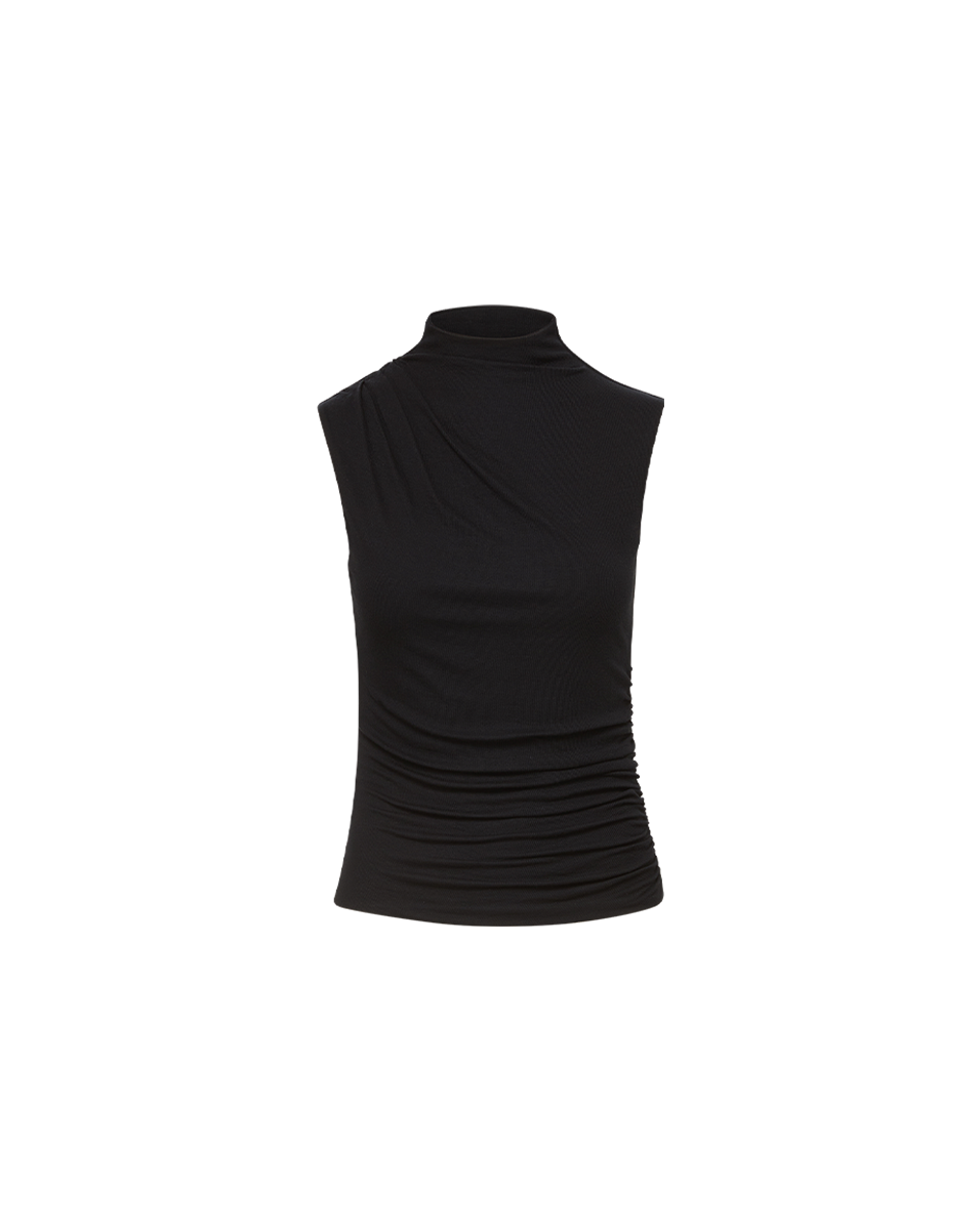 Veronica Beard Mylie Mock-Neck Tank Top - Black