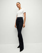 Veronica Beard Beverly Seamed Skinny-Flare Jean - Indigo Rinse