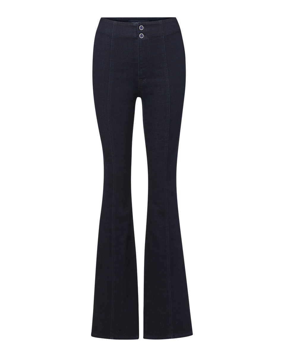 Veronica Beard Beverly Seamed Skinny-Flare Jean - Indigo Rinse