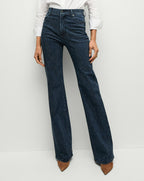 Veronica Beard Crosbie Rhinestone Slim Wide-Leg Jean - Indigo Rinse