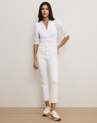 Veronica Beard Carly Slim-Fit Jean - White