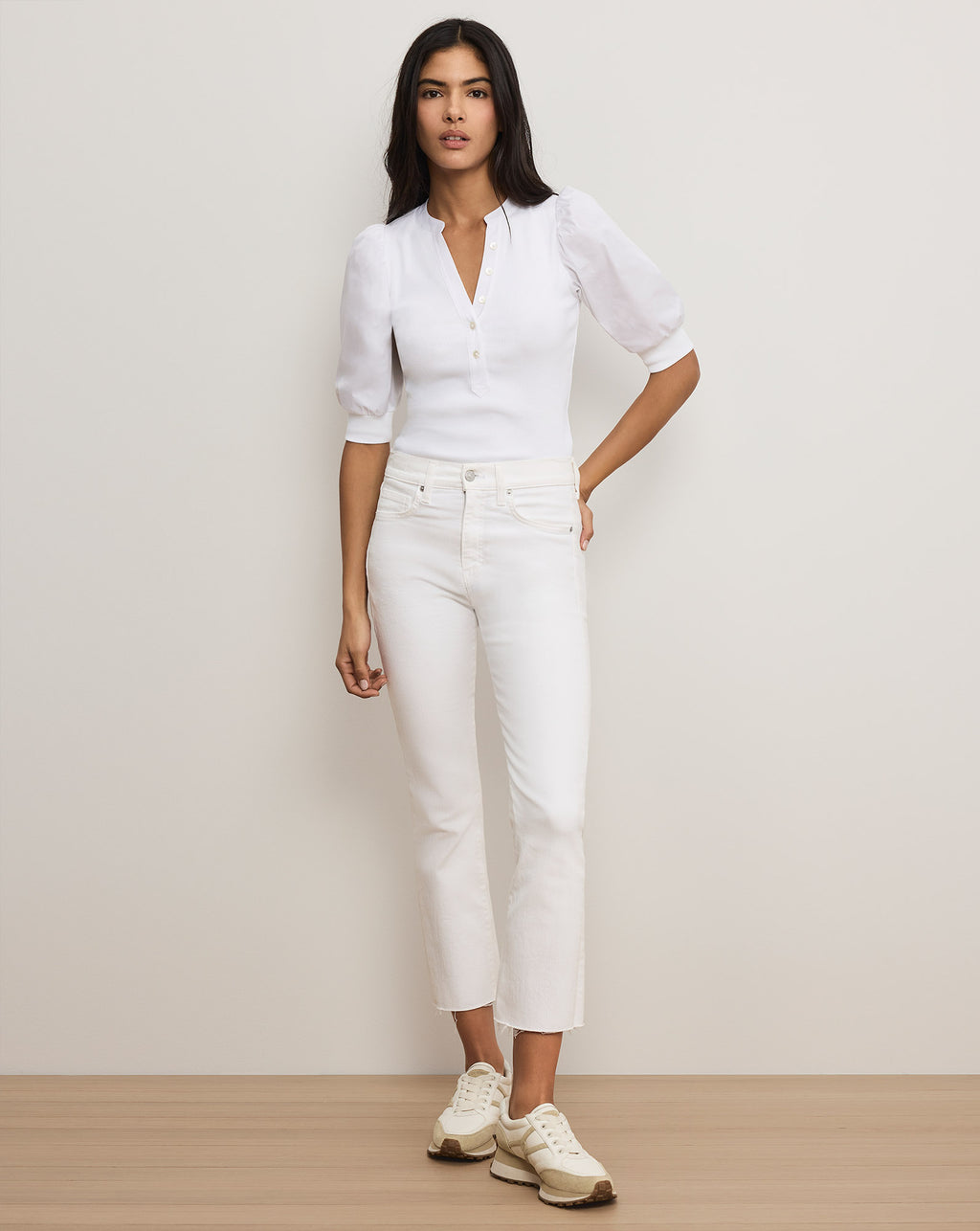 Veronica Beard Carly Slim-Fit Jean - White