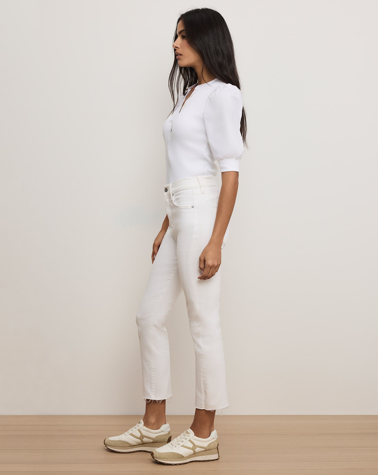 Veronica Beard Carly Slim-Fit Jean - White