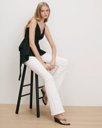 Veronica Beard Beverly Skinny-Flare Jean - White