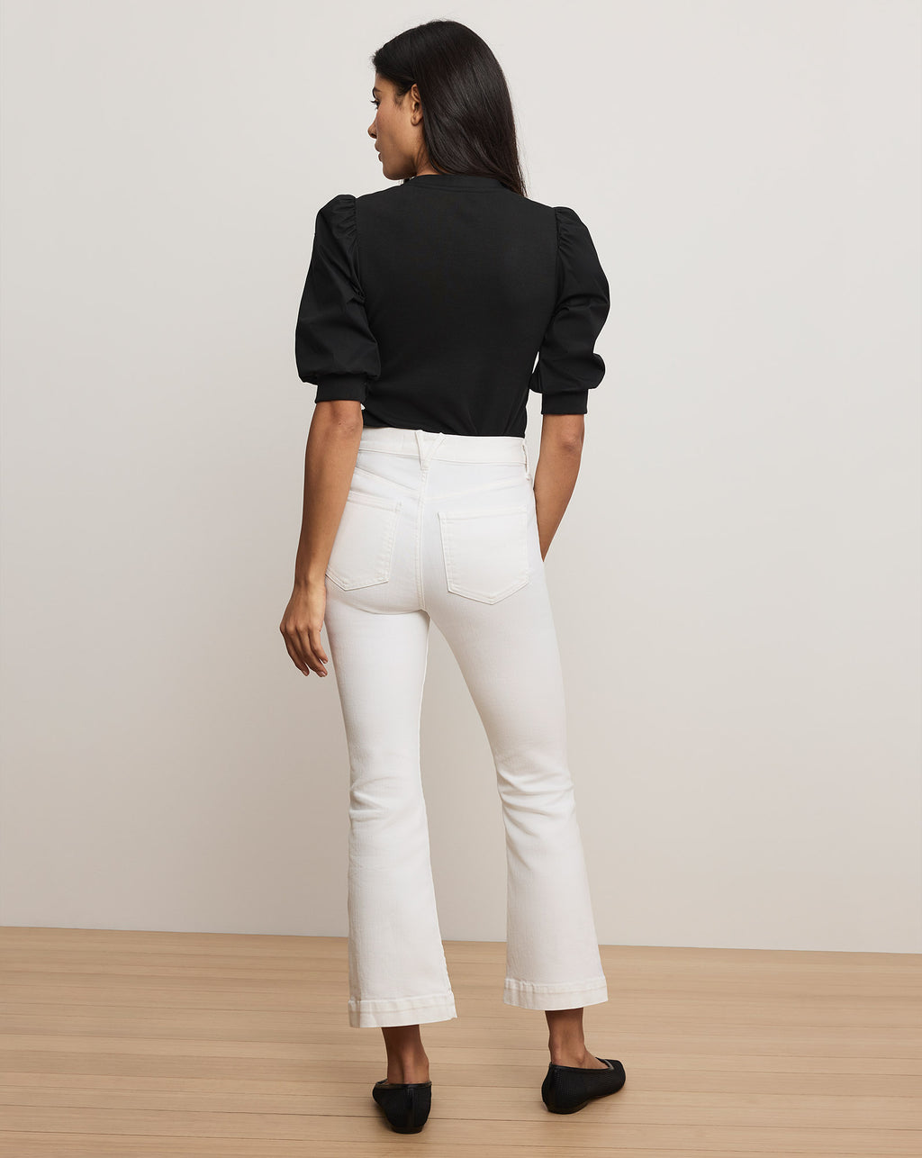 Veronica Beard Carson Kick-Flare Jean | Extended - White