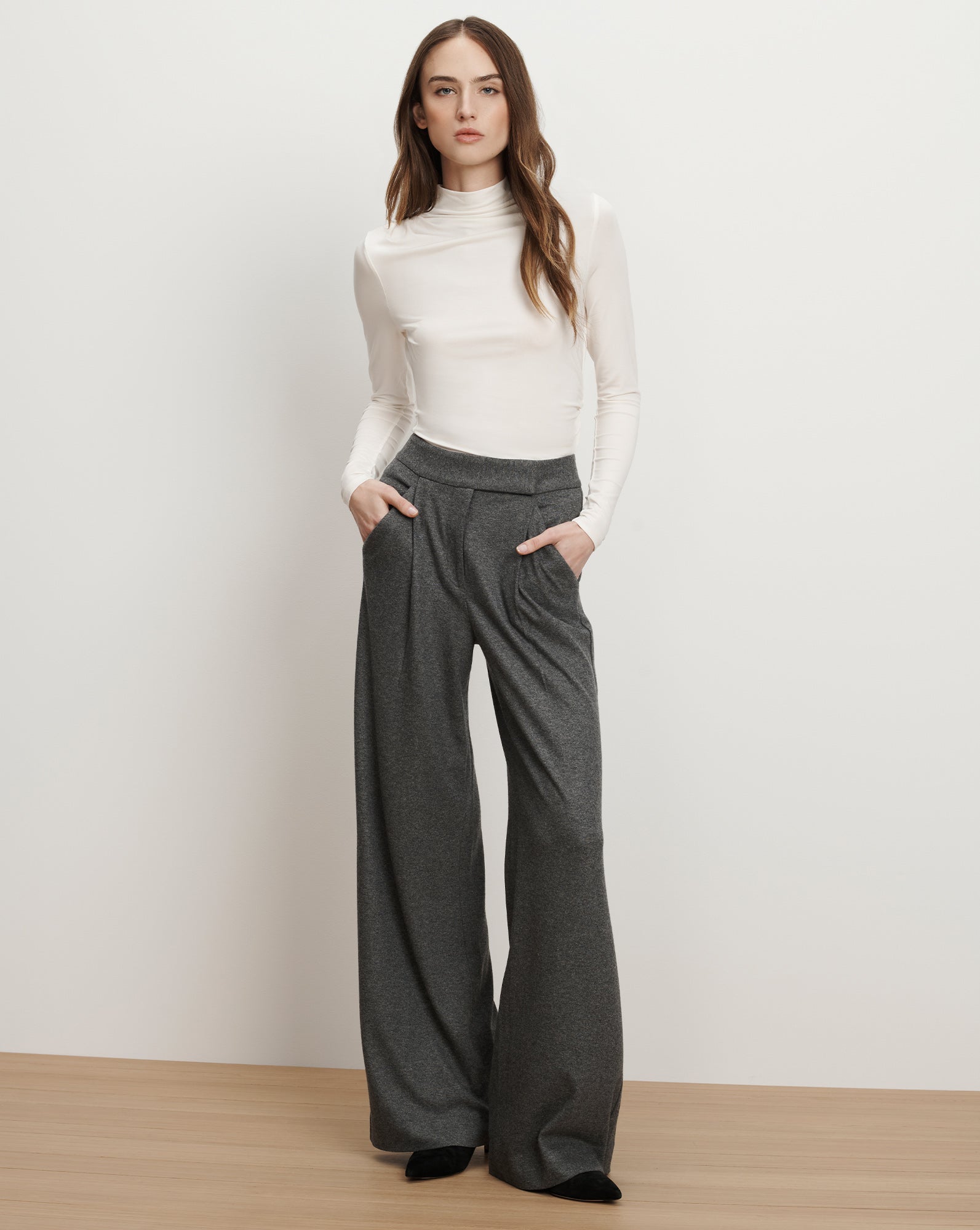 Veronica Beard Mylie Mock-Neck Top - Dove