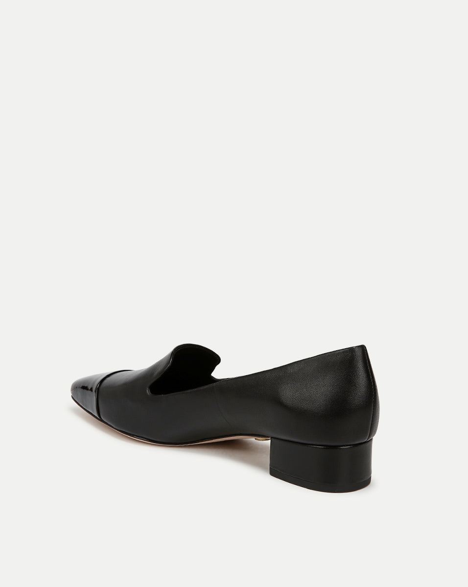 Veronica Beard Cecile Leather Cap-Toe Loafer - Black